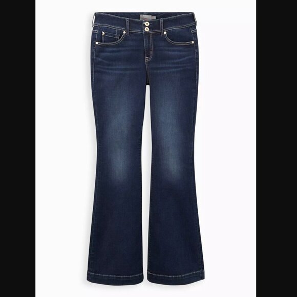 Torrid Super Soft Mid-Rise Flare Jeans Dark Wash Size 20 Tall (34.5" Inseam) - Picture 4 of 9